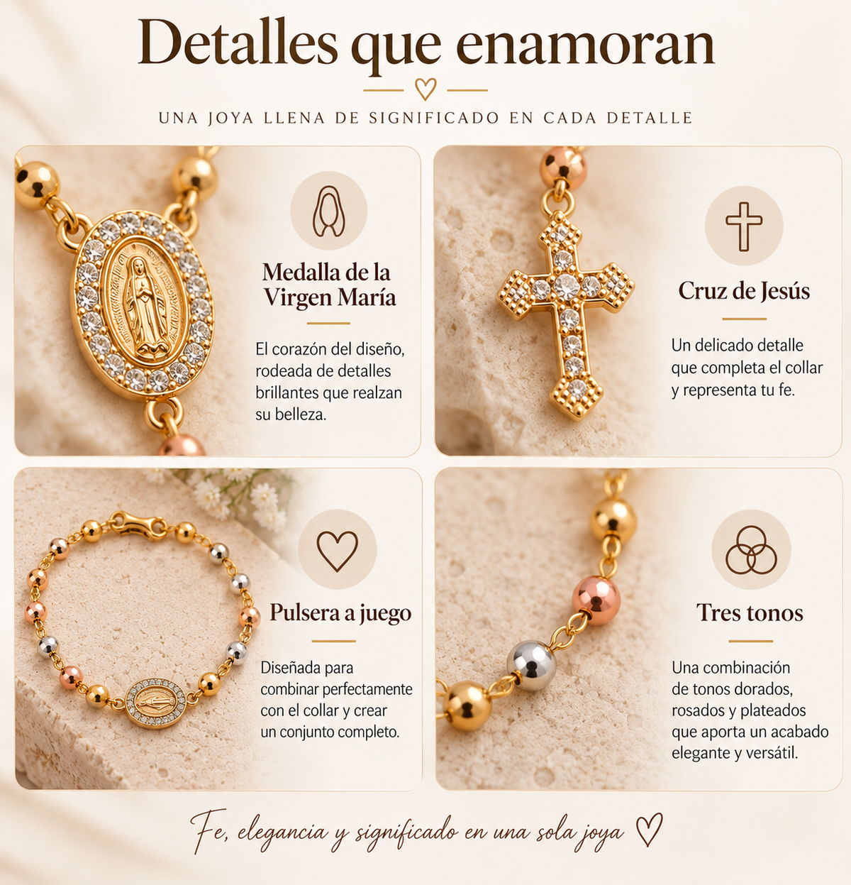 ✨ Set Virgen María Collar + Pulsera REGALO ✨