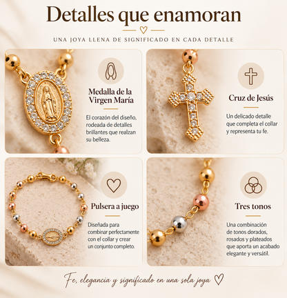 ✨ Set Virgen María Collar + Pulsera REGALO ✨