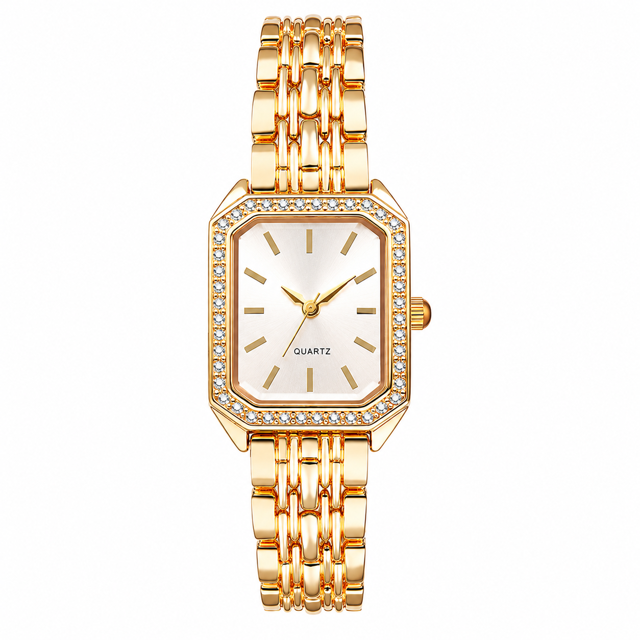 Reloj Dorado Elegante para Mujer con Cristales