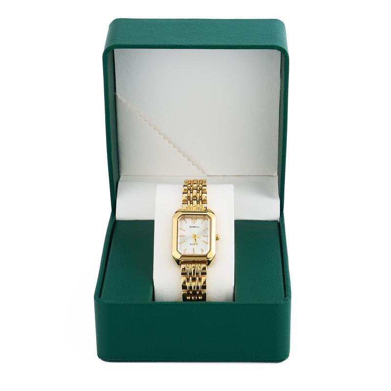 Reloj Dorado Elegante para Mujer con Cristales