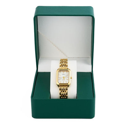 Reloj Dorado Elegante para Mujer con Cristales
